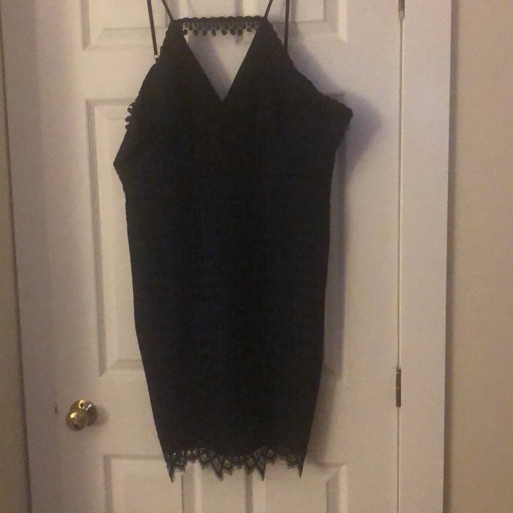 Navy and black cocktail dress